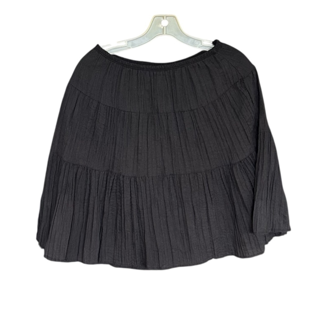 Vintage Fashion Magazine Black Pleated Panel Lined Skirt Size Medium